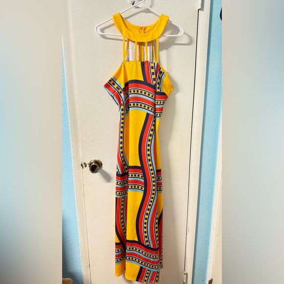 Vibrant Yellow Halter Dress - Picture 3 of 5